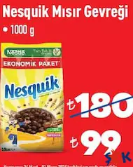 NESQUİK MISIR GEVREĞİ 1000 G NESQUİK MISIR GEVREĞİ 1000 G